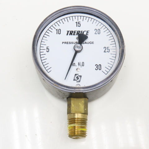 Trerice 0-30" H2O 1/4" Bottom Ported Pressure Gauge