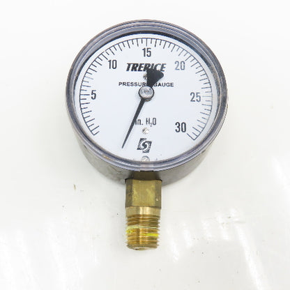 Trerice 0-30" H2O 1/4" Bottom Ported Pressure Gauge