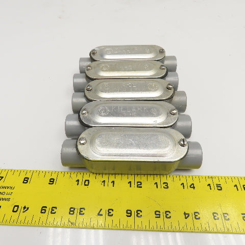 Killark OL-10 OL-1 1/2" Type C Conduit Body W/ Gasketed Cover Lot Of 5