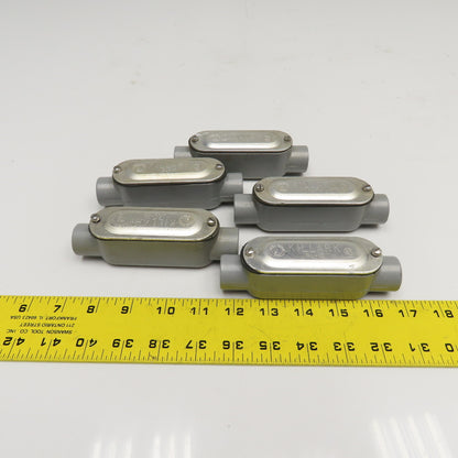 Killark OL-10 OL-1 1/2" Type C Conduit Body W/ Gasketed Cover Lot Of 5