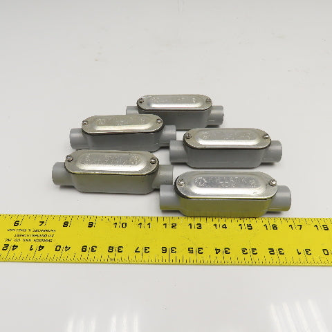 Killark OL-10 OL-1 1/2" Type C Conduit Body W/ Gasketed Cover Lot Of 5