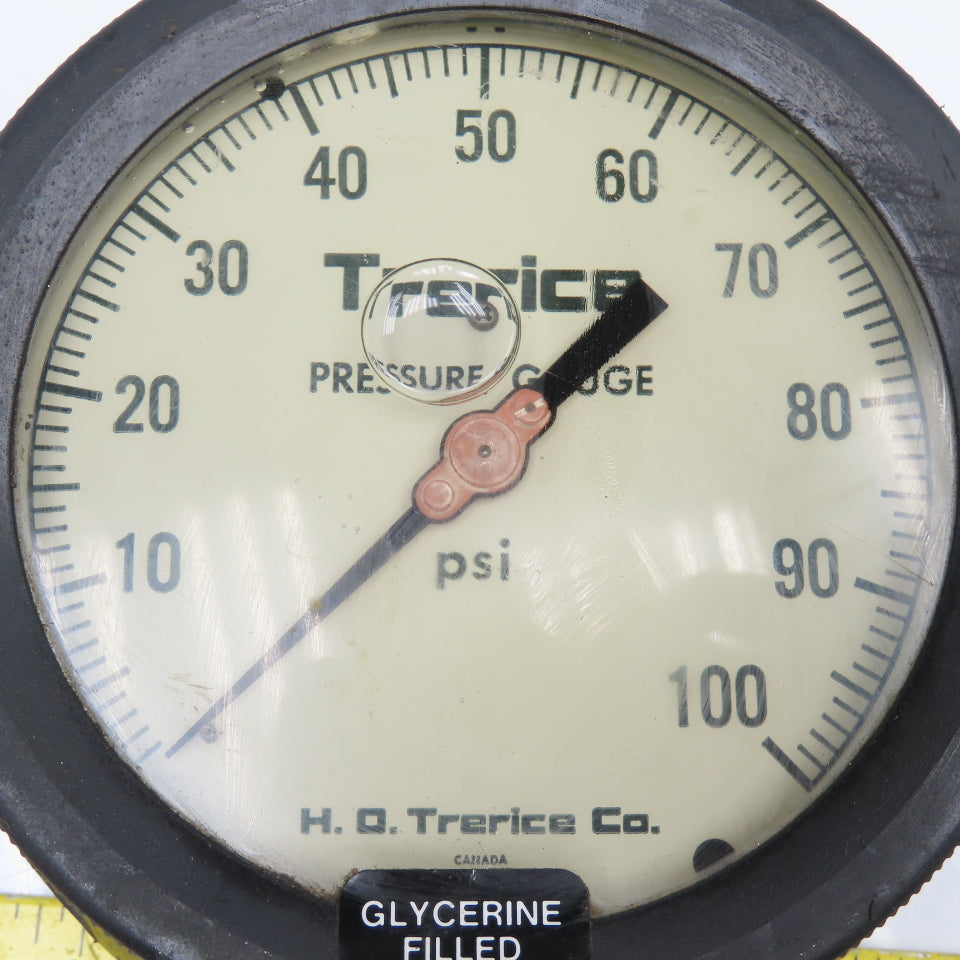 Trerice 450LFB 0-60PSI 1/4" NPT Bottom Port Glycerin Filled Pressure Gauge