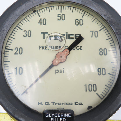 Trerice 450LFB 0-60PSI 1/4" NPT Bottom Port Glycerin Filled Pressure Gauge