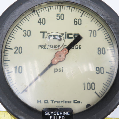 Trerice 450LFB 0-60PSI 1/4" NPT Bottom Port Glycerin Filled Pressure Gauge