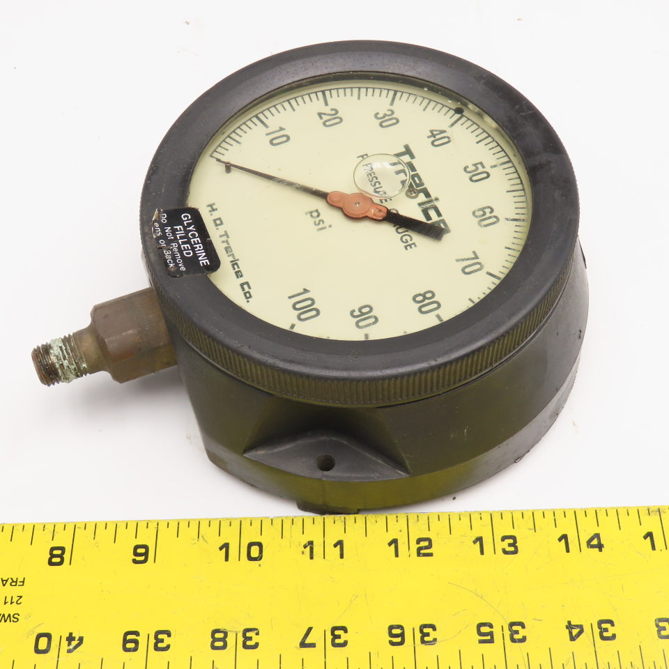 Trerice 450LFB 0-60PSI 1/4" NPT Bottom Port Glycerin Filled Pressure Gauge