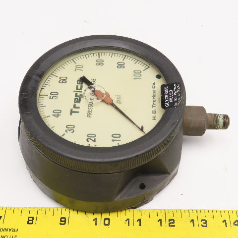 Trerice 450LFB 0-60PSI 1/4" NPT Bottom Port Glycerin Filled Pressure Gauge