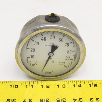 Wika 0-100PSI 4" Stainless Steel Back Ported Filled Pressure Gauge
