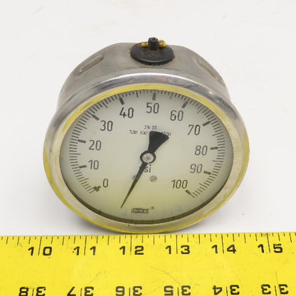 Wika 0-100PSI 4" Stainless Steel Back Ported Filled Pressure Gauge