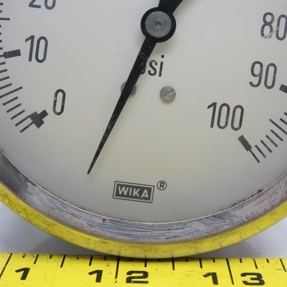 Wika 0-100PSI 4" Stainless Steel Back Ported Filled Pressure Gauge