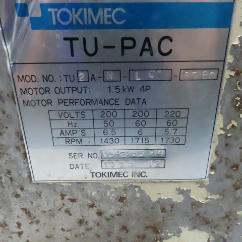 Okuma 1.5Kw 5 Gallon Hydraulic Power Unit 208-230V 50/60Hz From a Type 45VBE