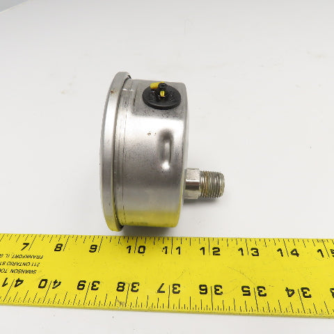 Wika 0-100PSI Liquid Filled Pressure Gauge 1/2" NPT Back Port 4" Stainless Steel