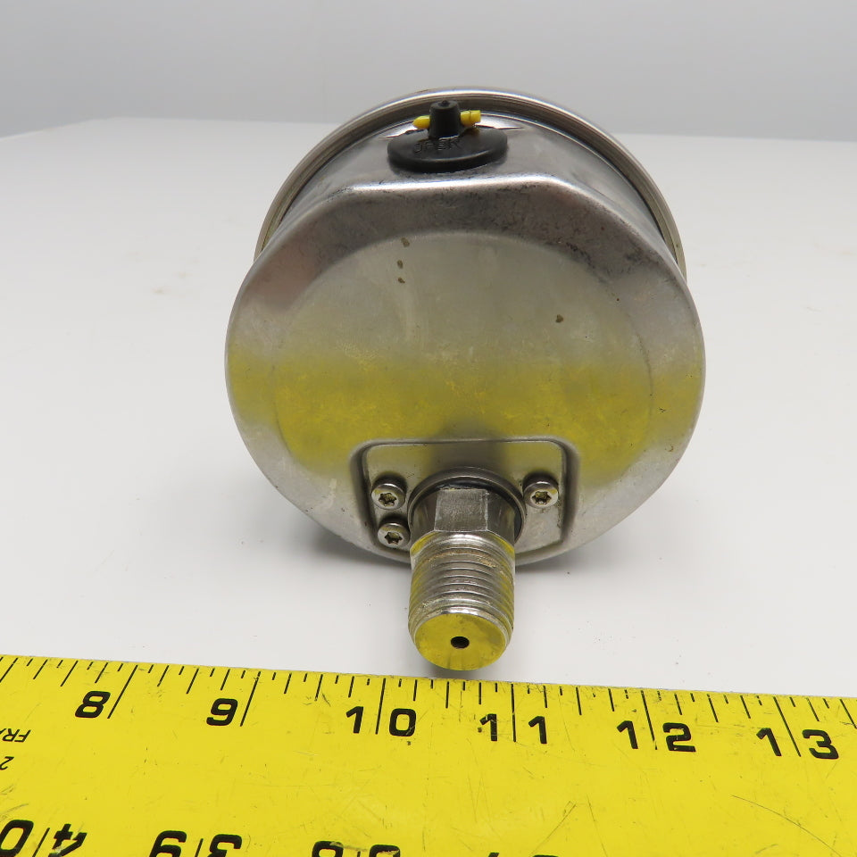 Wika 0-100PSI Liquid Filled Pressure Gauge 1/2" NPT Back Port 4" Stainless Steel
