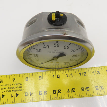 Wika 0-100PSI Liquid Filled Pressure Gauge 1/2" NPT Back Port 4" Stainless Steel