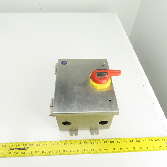 Allen Bradley 194R-CJ060P3 60A IEC Fused Disconnect Switch Stainless Enc. 4/4X
