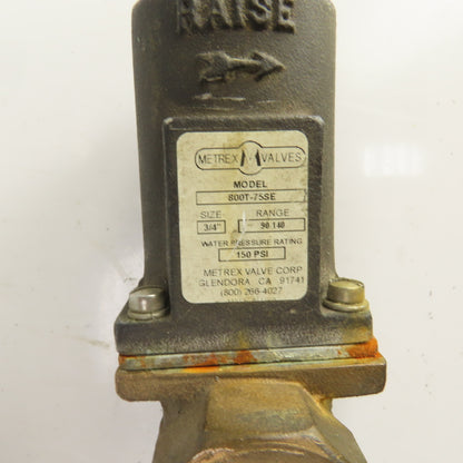 Metrex 800T-75SE 3/4" 2-Way Water Regulating Valve W/Actuator 90-140PSI
