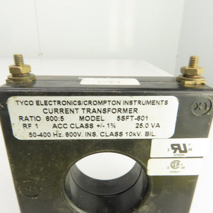 Tyco 5SFT-601 25.0VA Current Transformer 600:5 Ratio 50-400HZ 600V