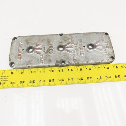 Sommer & Adams No.1 Vertical Milling Machine Cast Iron Feed Position Plate