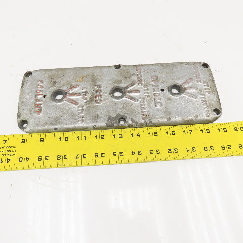 Sommer & Adams No.1 Vertical Milling Machine Cast Iron Feed Position Plate