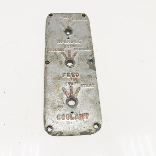 Sommer & Adams No.1 Vertical Milling Machine Cast Iron Feed Position Plate