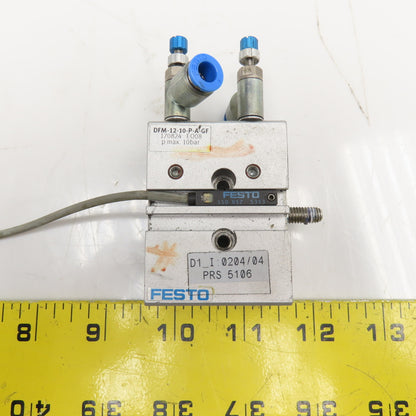 Festo DFM-12-10-P-A-GF 10mm Stroke Double Acting Pneumatic Actuator W/ Sensor
