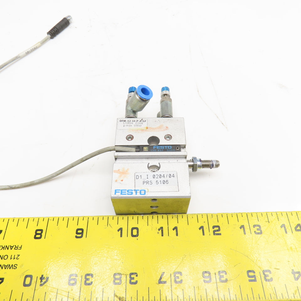 Festo DFM-12-10-P-A-GF 10mm Stroke Double Acting Pneumatic Actuator W/ Sensor