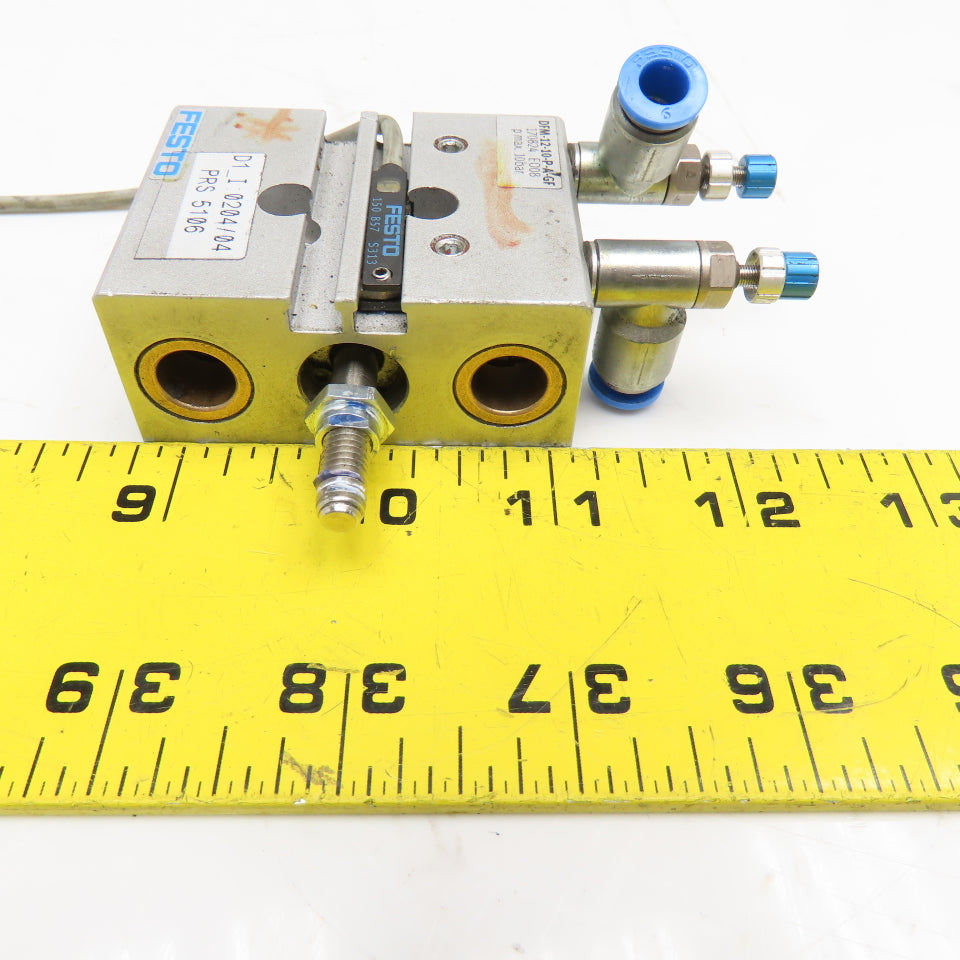Festo DFM-12-10-P-A-GF 10mm Stroke Double Acting Pneumatic Actuator W/ Sensor