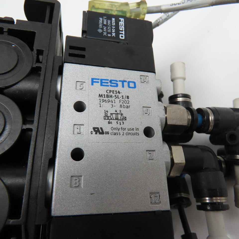 Festo 	CPE14-M1BH-5L-1/8 Pneumatic Double Single Solenoid Valve Bank 24VDC Coil