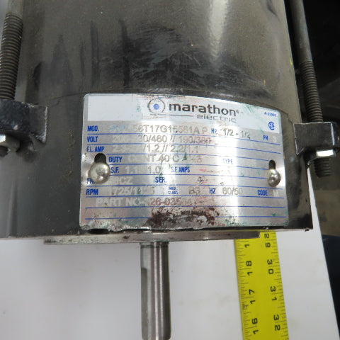 Marathon SVL-56T17G15561AP 1/2HP Hazardous Location Electric Motor 230/460V 56CZ
