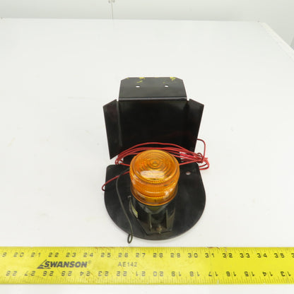 12-80V DC Flashing Amber Strobe Light For Forklifts W/Mounting Bracket (Tested)