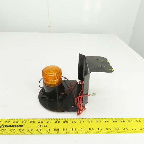 12-80V DC Flashing Amber Strobe Light For Forklifts W/Mounting Bracket (Tested)