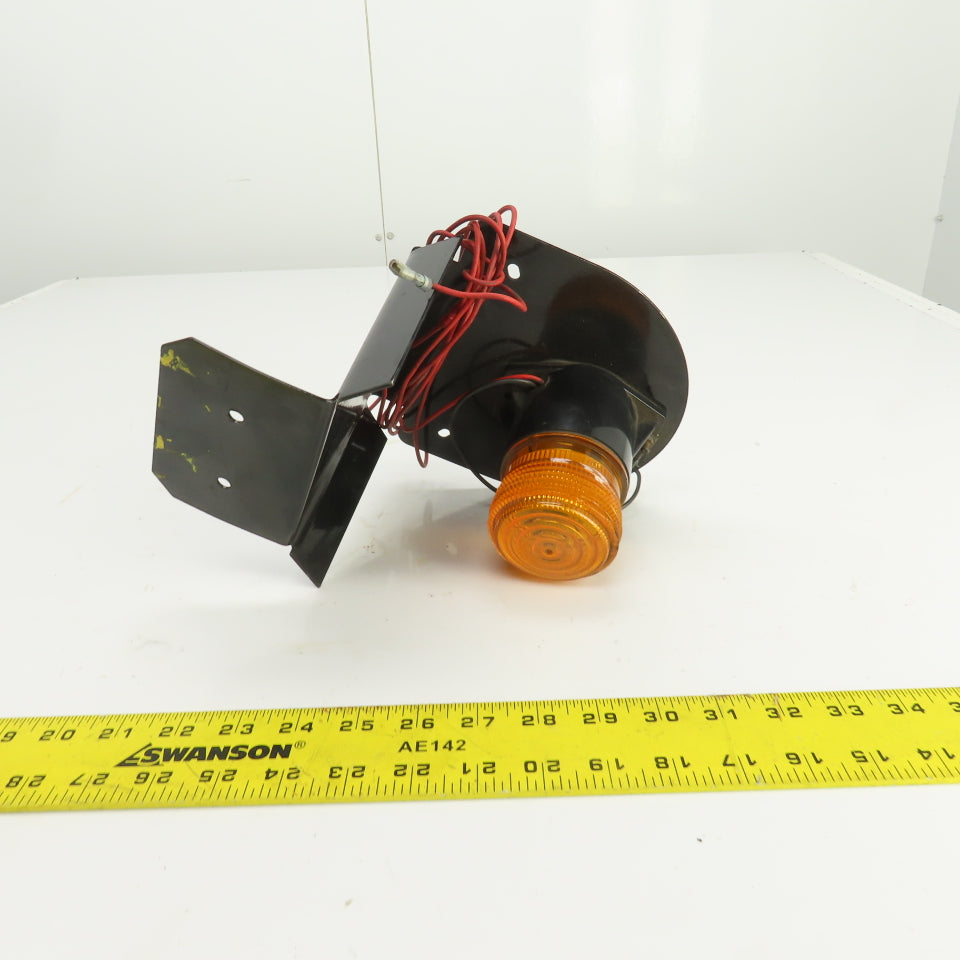 12-80V DC Flashing Amber Strobe Light For Forklifts W/Mounting Bracket (Tested)
