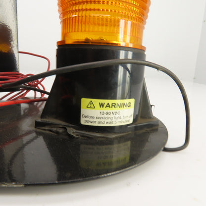 12-80V DC Flashing Amber Strobe Light For Forklifts W/Mounting Bracket (Tested)