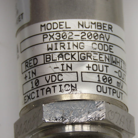 Omega PX302-200AV 0-200PSI 10VDC Pressure Transducer 1/4" NPT Slight Damage