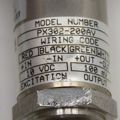 Omega PX302-200AV 0-200PSI 10VDC Pressure Transducer 1/4" NPT Slight Damage