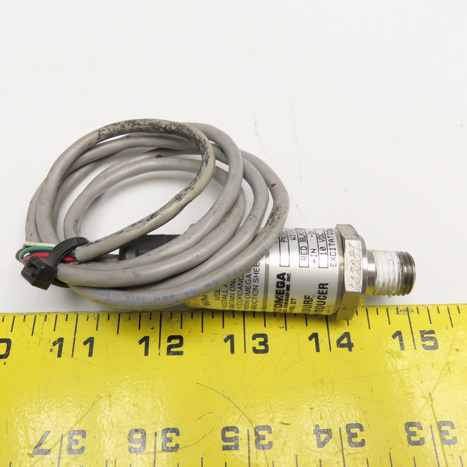Omega PX302-200AV 0-200PSI 10VDC Pressure Transducer 1/4" NPT Slight Damage