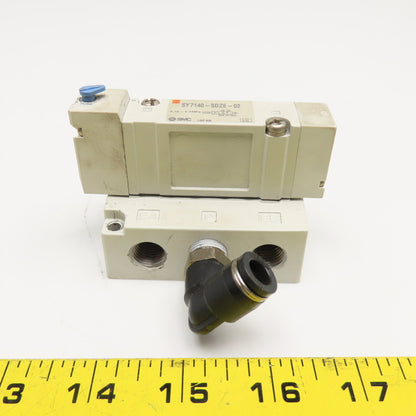 SMC SY7140-5DZE-02 Pneumatic Solenoid Valve 2 Position 1/4" NPT Manifold