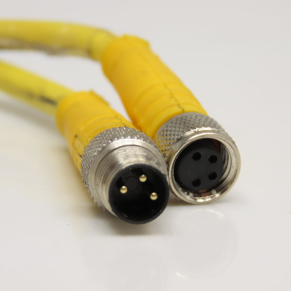 Turck PKG4M-0.2-PSG3M Double Ended Cable Picofast M8 4 Pin Female 3 Pin Male 7"
