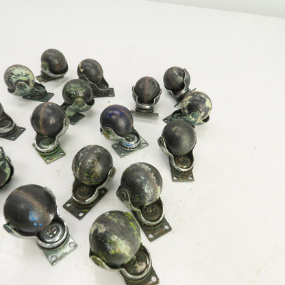 2" Spherical Ball Casters W/2" x 1-1/4" Plate Lot Of 19