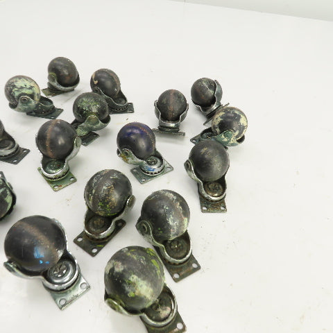 2" Spherical Ball Casters W/2" x 1-1/4" Plate Lot Of 19