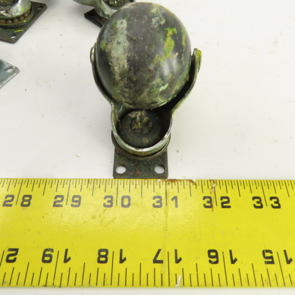 2" Spherical Ball Casters W/2" x 1-1/4" Plate Lot Of 19