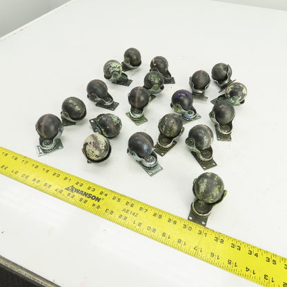 2" Spherical Ball Casters W/2" x 1-1/4" Plate Lot Of 19