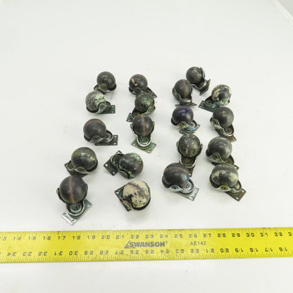 2" Spherical Ball Casters W/2" x 1-1/4" Plate Lot Of 19