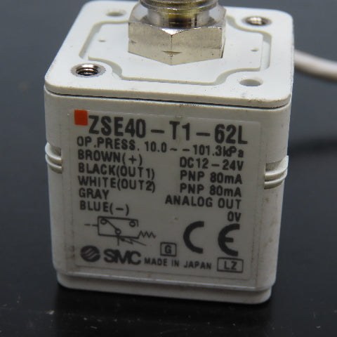 SMC ZSE40-T1-62L 10-101.3kPa Vacuum Pressure Switch 12-24VDC 1/8" Port 4mm