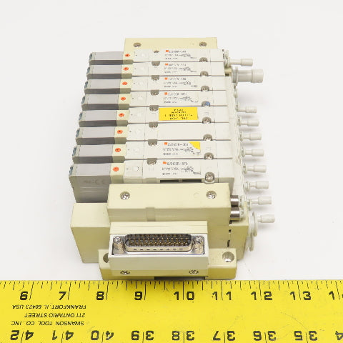 SMC SMC SV2100R-5FU Single Solenoid 8 Valve Bank 24VDC