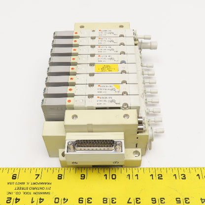SMC SMC SV2100R-5FU Single Solenoid 8 Valve Bank 24VDC