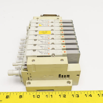 SMC SMC SV2100R-5FU Single Solenoid 8 Valve Bank 24VDC