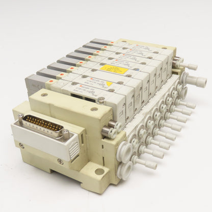 SMC SMC SV2100R-5FU Single Solenoid 8 Valve Bank 24VDC