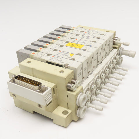 SMC SMC SV2100R-5FU Single Solenoid 8 Valve Bank 24VDC