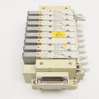 SMC SMC SV2100R-5FU Single Solenoid 8 Valve Bank 24VDC