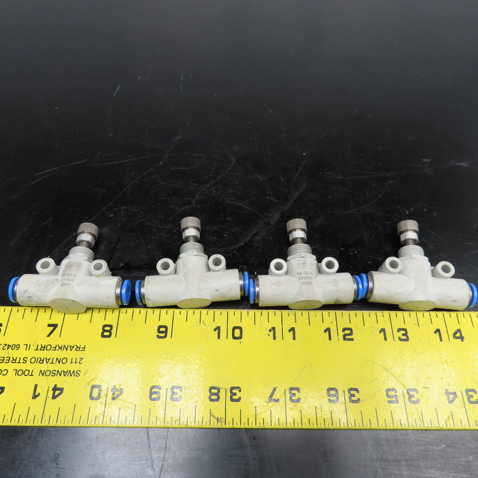 Festo GR-QS-6 6mm Push To Connect Inline Pressure Regulator Flow Control Lot/4
